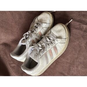 Adidas Grand Court Kids White Iridescent Rainbow Sneakers FW3734 Size 5.5Y